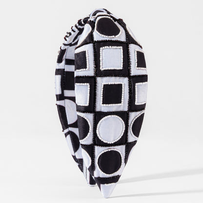 Monochrome Geometry Knotted Hairband