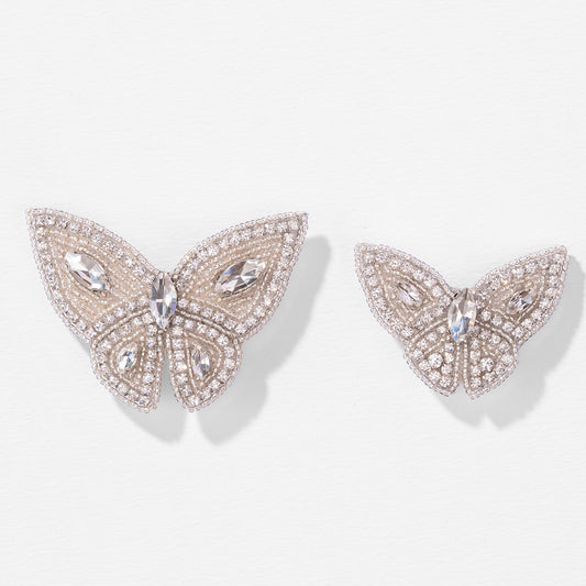 Presilha de cabelo em forma de borboleta com strass