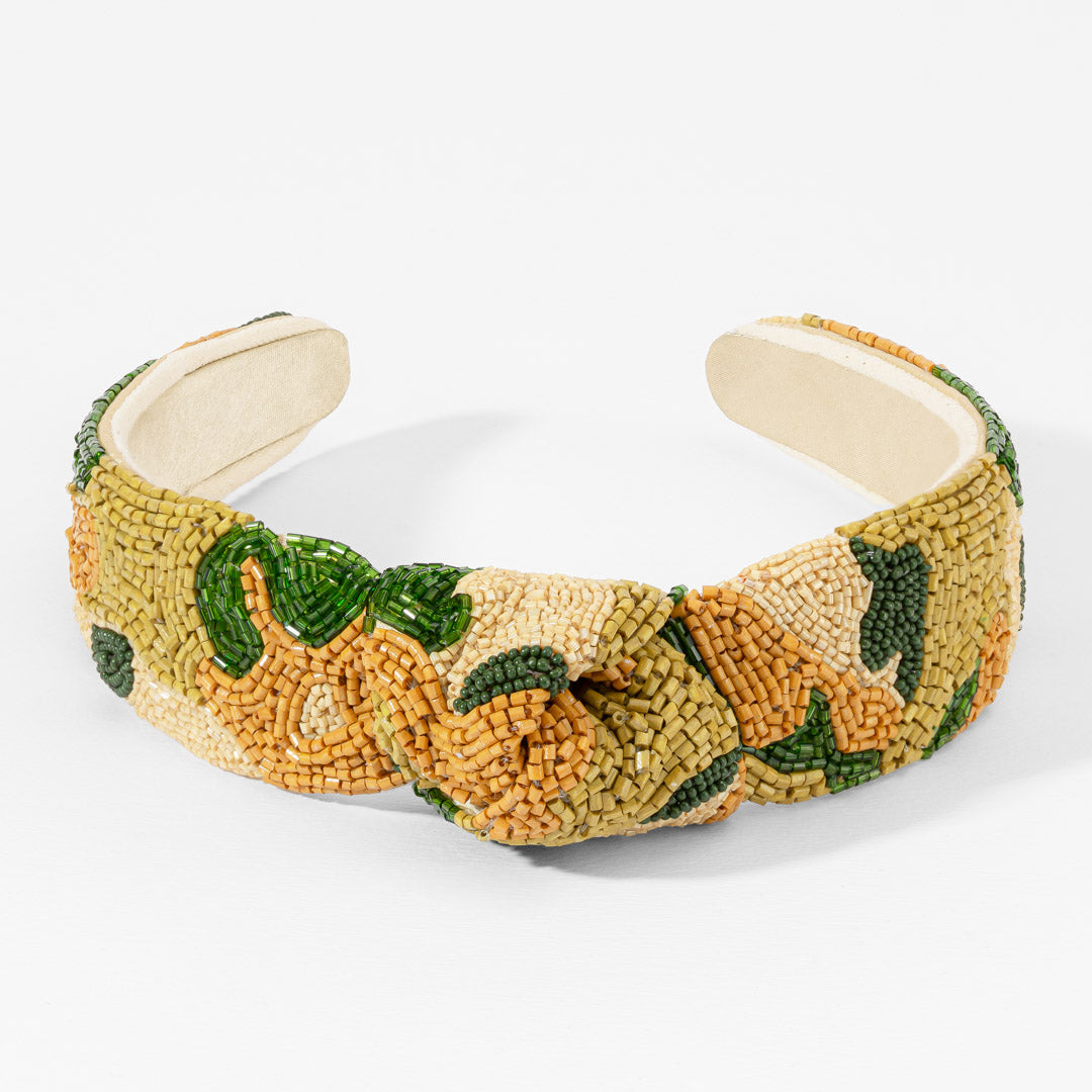 Faixa de cabeça bordada com missangas do Brasil