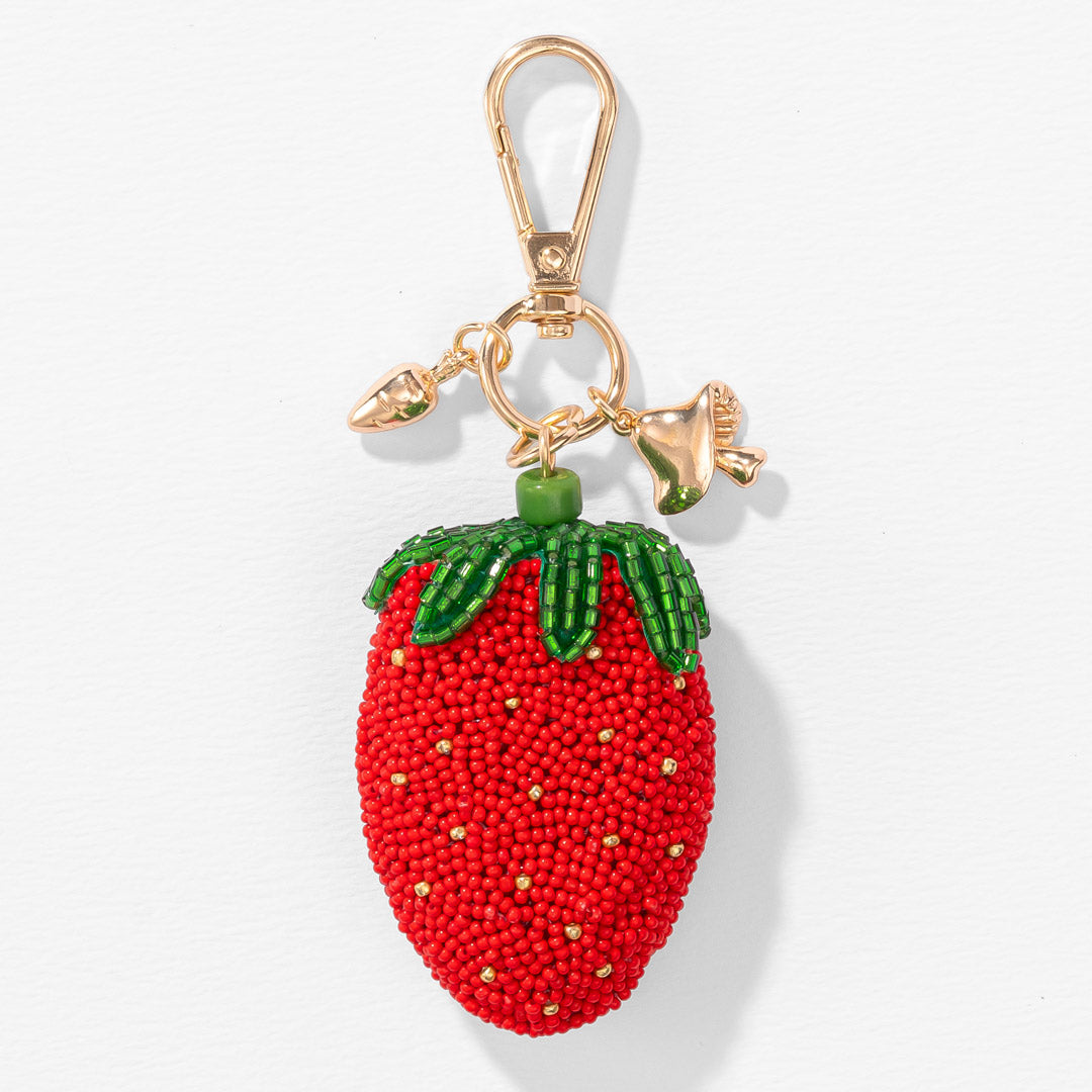 Pendente de bolsa com contas de morango
