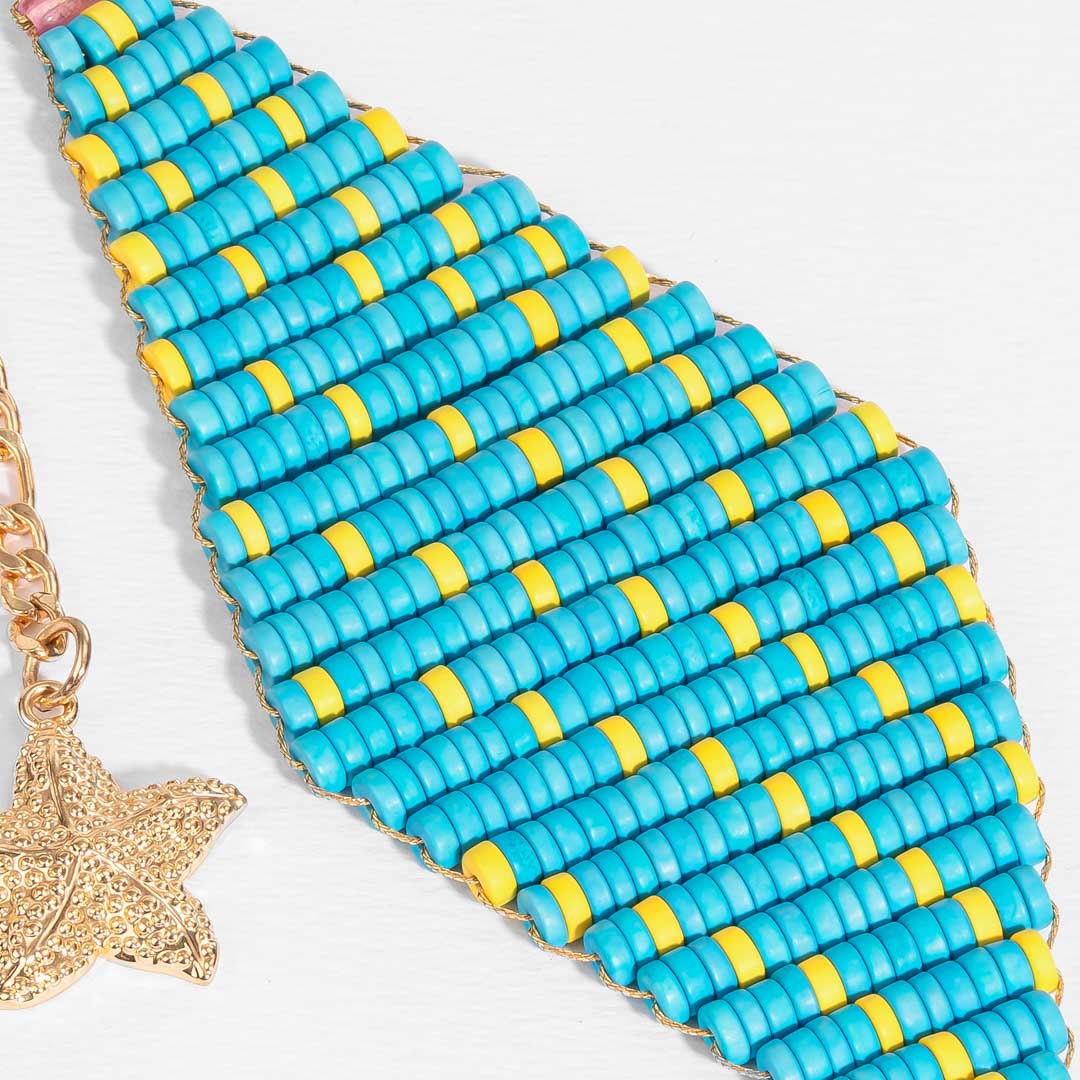 Turquoise  Beaded Bag Charm