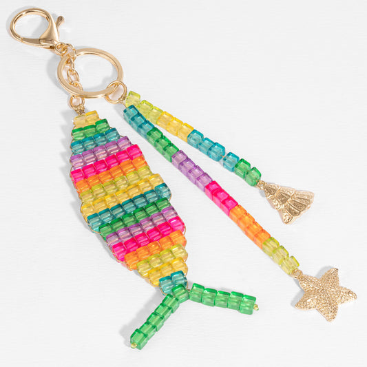 Pendente de bolsa em forma de peixe arco-íris