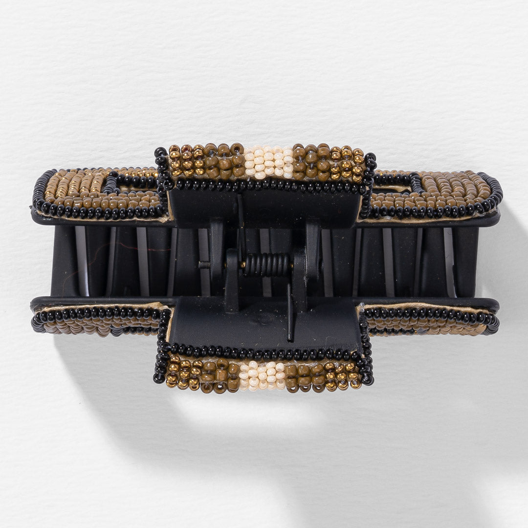 Beaded Claw Clip - Black