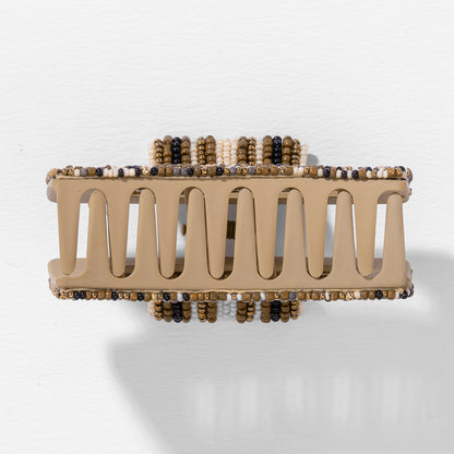 Beaded Claw Clip - Tan