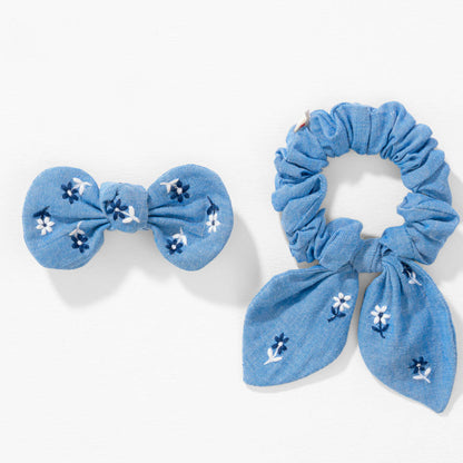 Blue Flora Hair Accessory Set - Set of 3