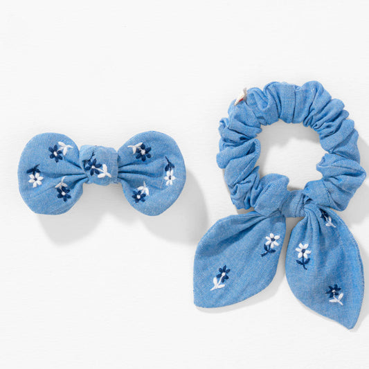 Blue Flora Hair Accessory Set - Set of 3