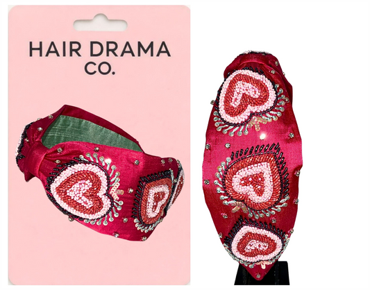 Crimson Heart Knotted Headband