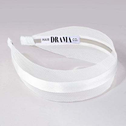 HDC x Emily in Paris Mesh Hair Band with Ribbon - White