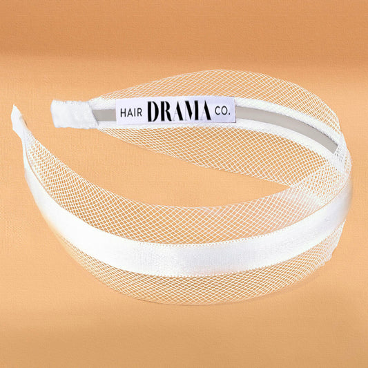 HDC x Emily in Paris Mesh Hair Band with Ribbon - White