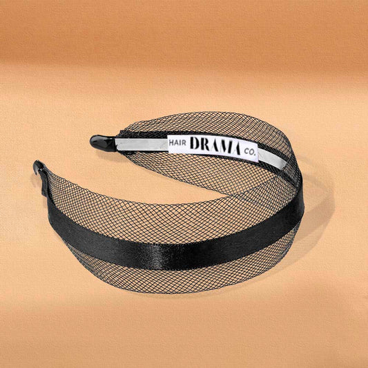 Fita de cabelo HDC x Emily in Paris em tela com fita - Preta