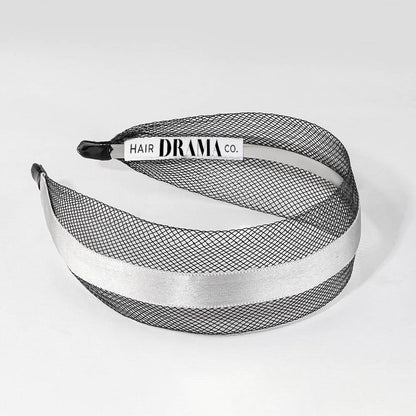 HDC x Emily in Paris Black Mesh Hair Band with Silver Ribbon