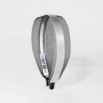 HDC x Emily in Paris Black Mesh Hair Band with Silver Ribbon