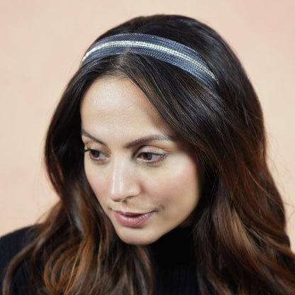 HDC x Emily in Paris Crystal Mesh Hair Band - Grey