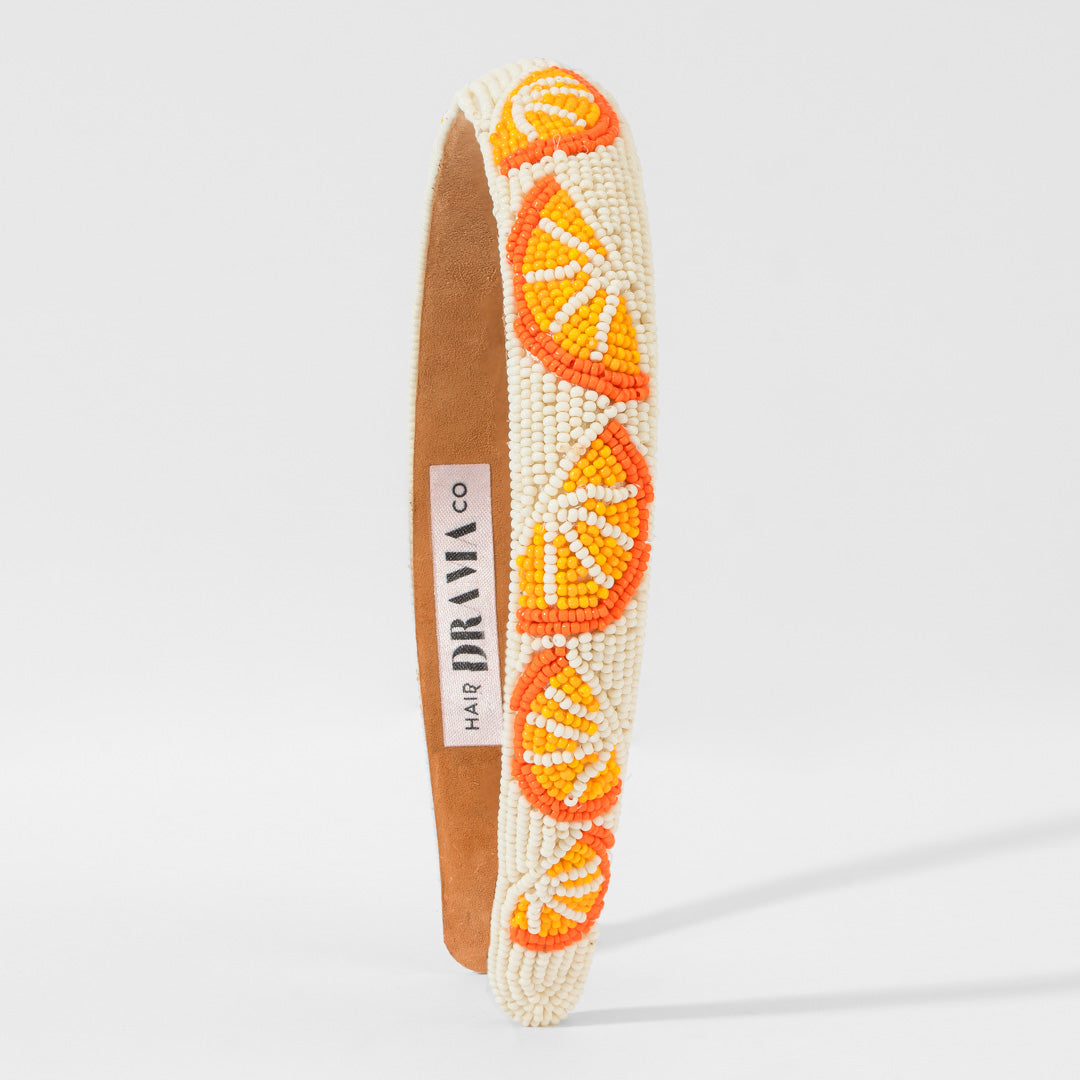 Orange Embroidered Hairband - Orange & Yellow