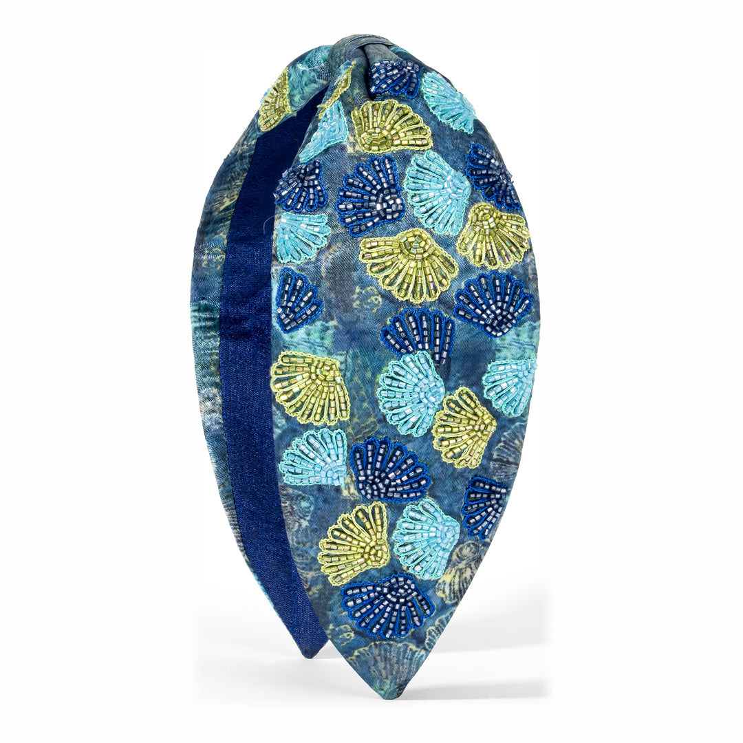 Azure Embellished Knotted Head Band