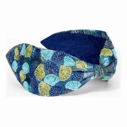 Azure Embellished Knotted Head Band