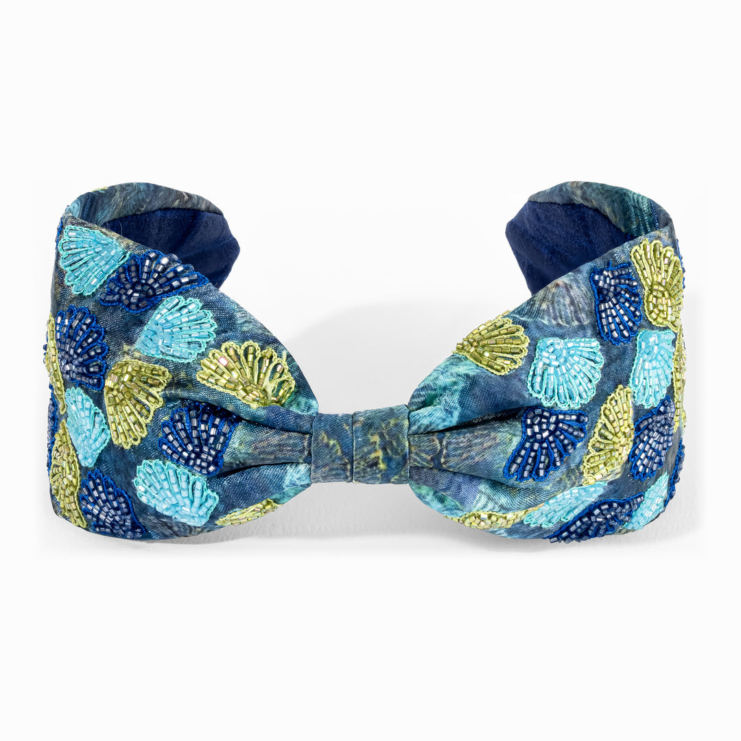 Azure Embellished Knotted Head Band