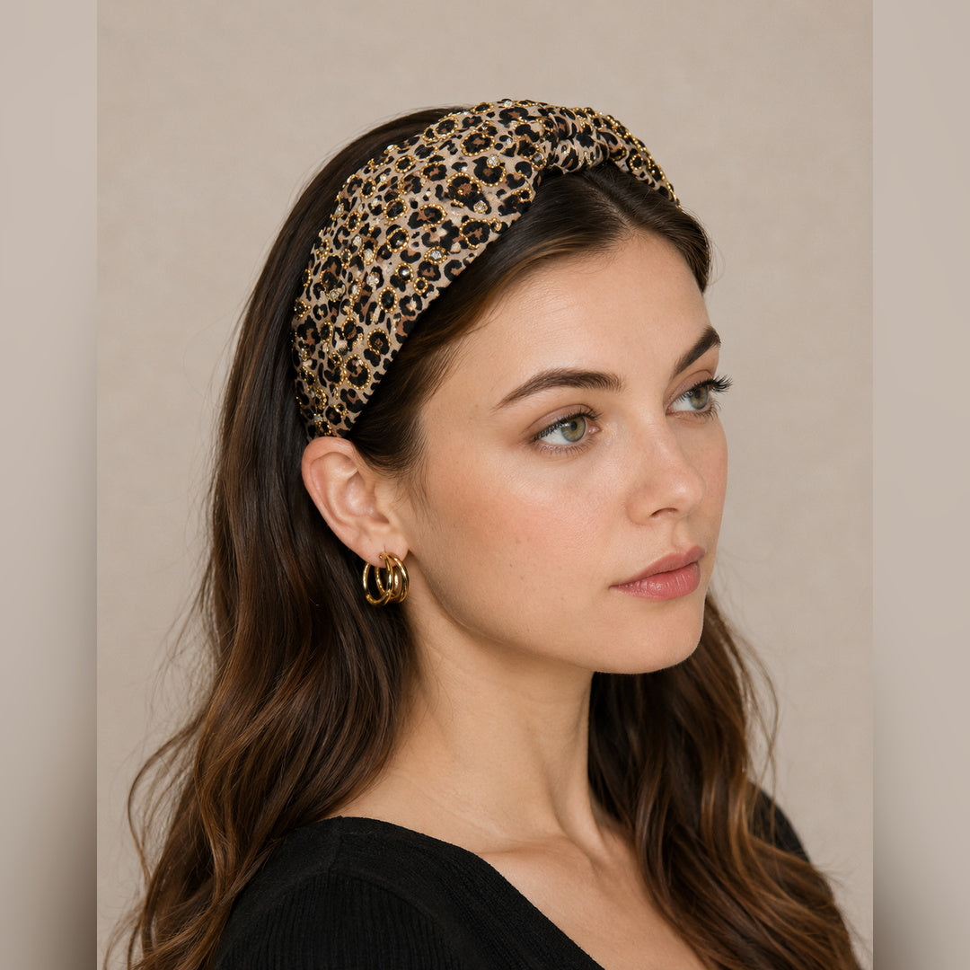Cheetah Printed Knotted Headband