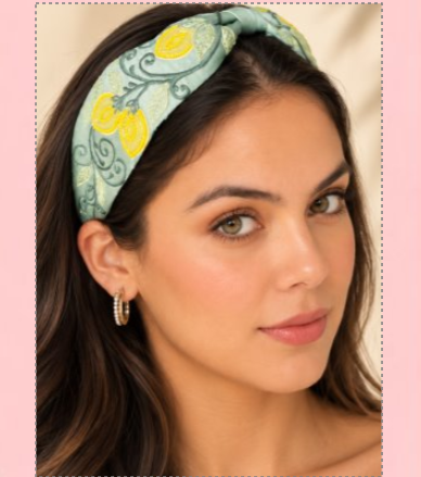 Citrine Grove Embroidered Headband