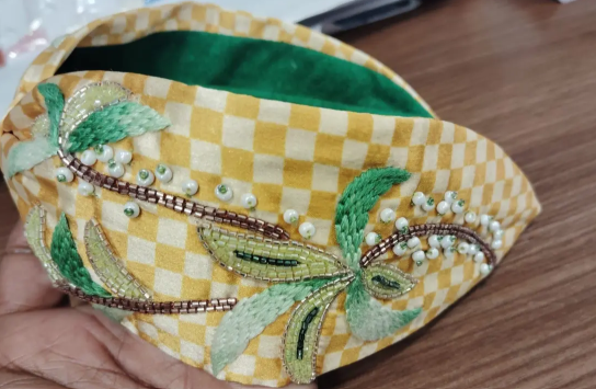 Cabana Checks Beaded Headband