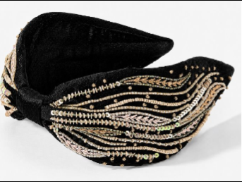 Sable Wave Embellished Headband