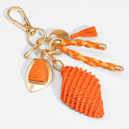 Pendente de bolsa em formato de coração bordado - Laranja