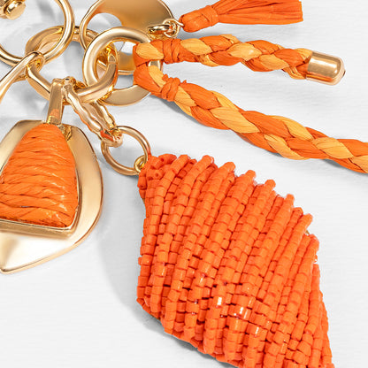 Pendente de bolsa em formato de coração bordado - Laranja