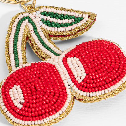 Pendente de bolsa com cereja bordada - Vermelho