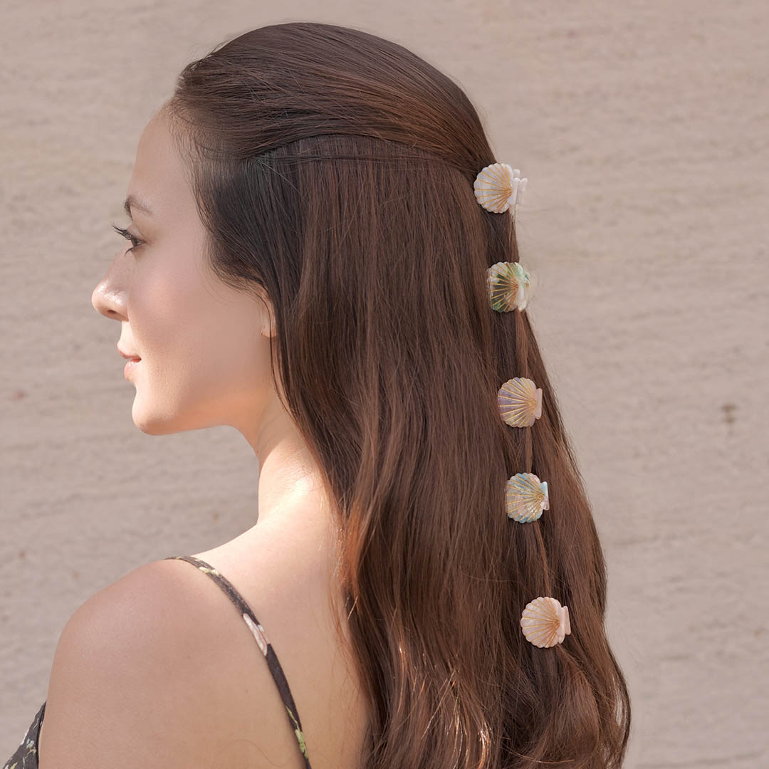 Shell Mini Claw Clips - Set of 5 - Multi