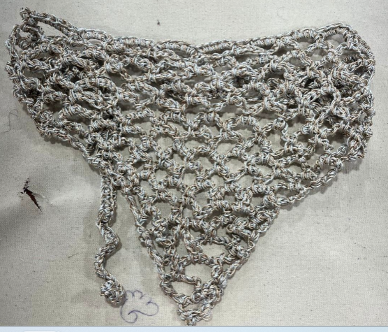 Bohemian Crochet Headscarf -Gold and Silver - Small