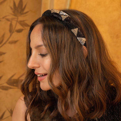 Embellished Puff Hair Band - Black