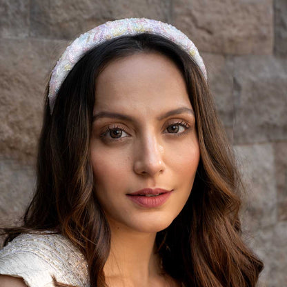 Floral Puff Hair Band - Pastel