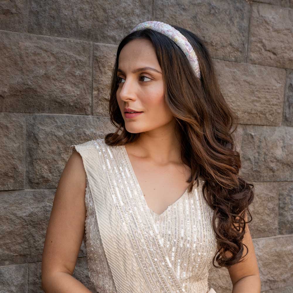 Floral Puff Hair Band - Pastel