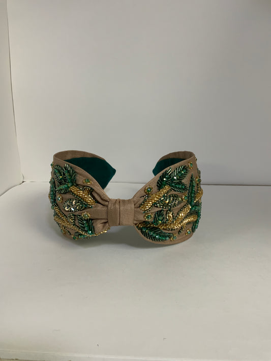 Leafy Affair Beaded Knotted Headband