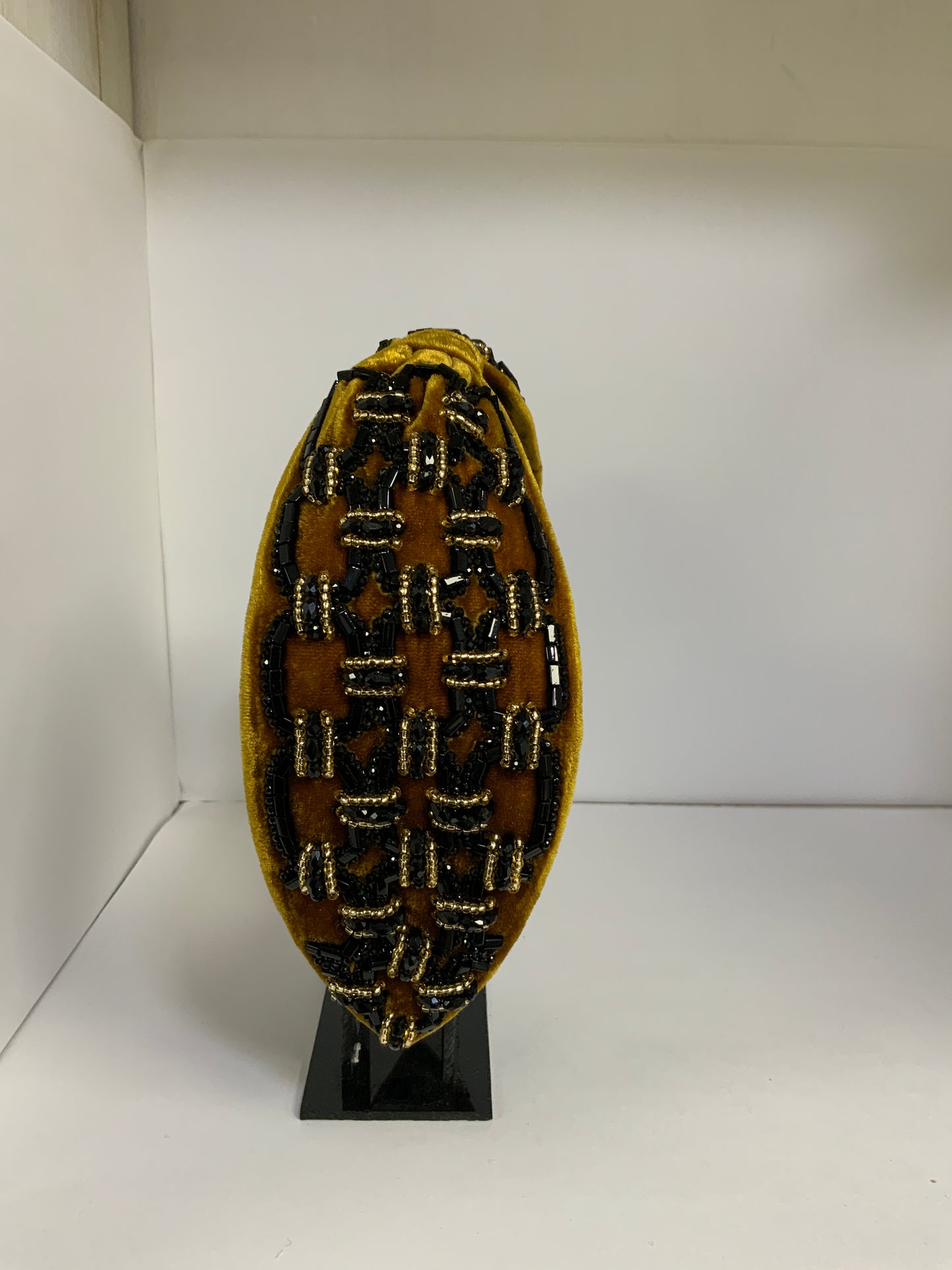 Gold Lattice Velvet Headband