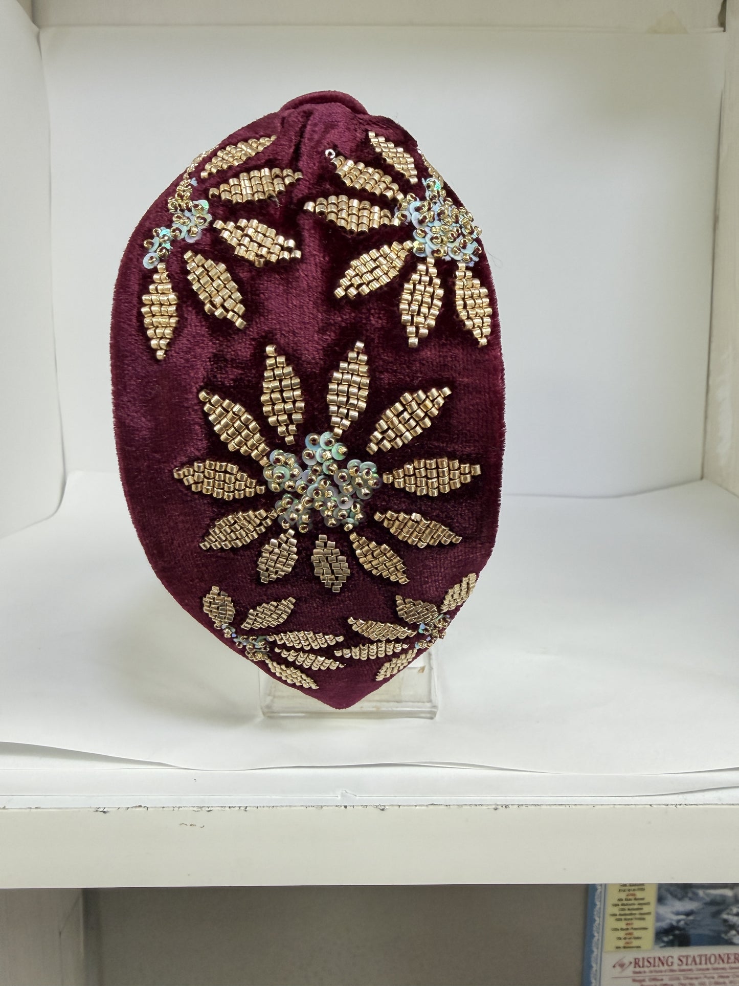 Flora Mosaic Knotted Headband - Plum