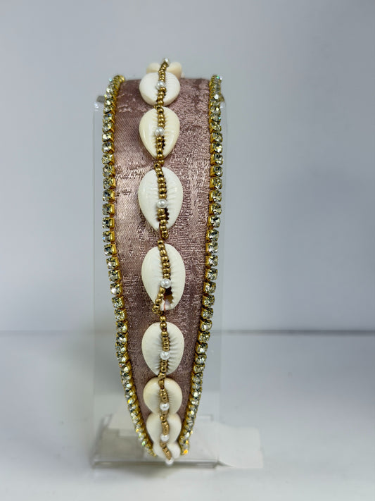 Shell Trail Embellished Broad Headband