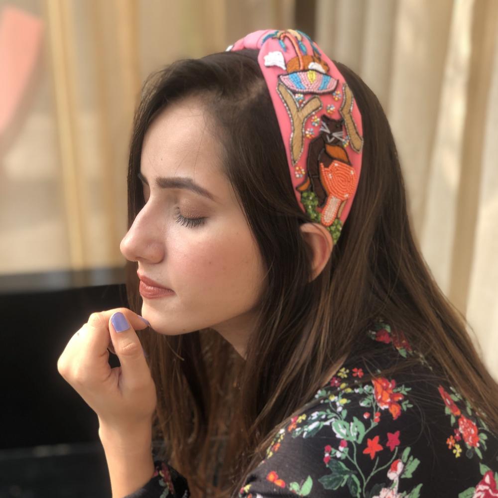 Nutty Love Knotted Headband- Light Pink