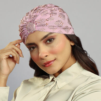 Lilac Turban - Golden Crystals