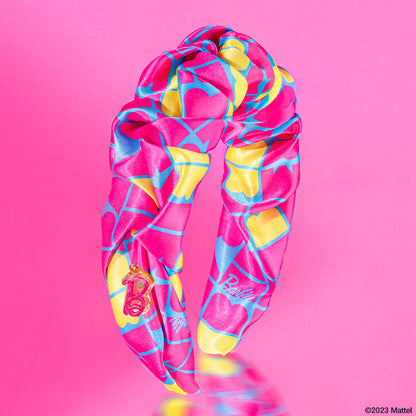 Fita de cabelo Barbie com folhos em cetim - Rosa, Azul e Amarela 