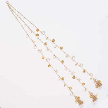 Sitara Crystal Tassels - Parandi - Gold