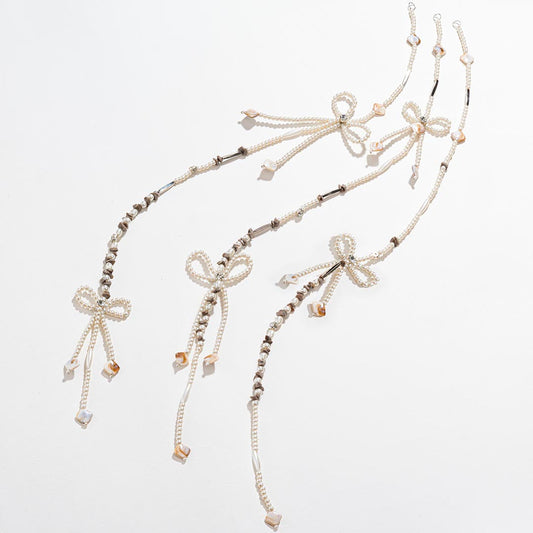 Cortinas Diva com Borlas de Cristal e Pérola - Parandi - Brancas