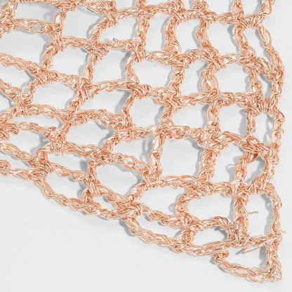 Boho crochet headscarf in warm muted gold - perfect for beach days and summer styling