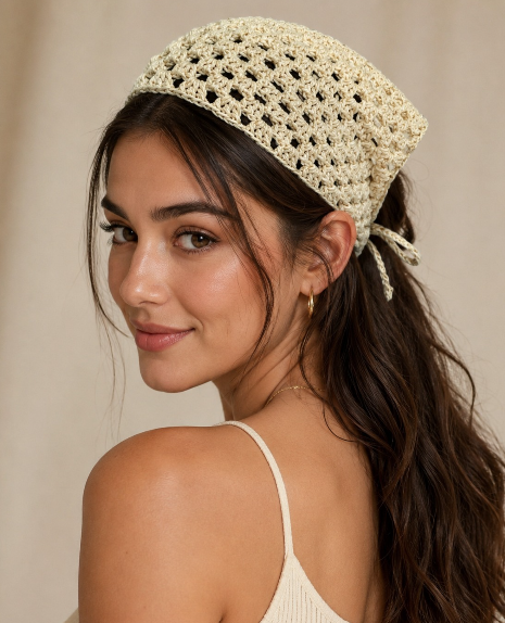 Hand-Crochet Triangle Head Scarf