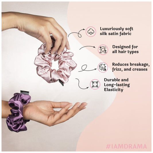 Elásticos de cabelo em cetim de seda pastel - Conjunto de 6