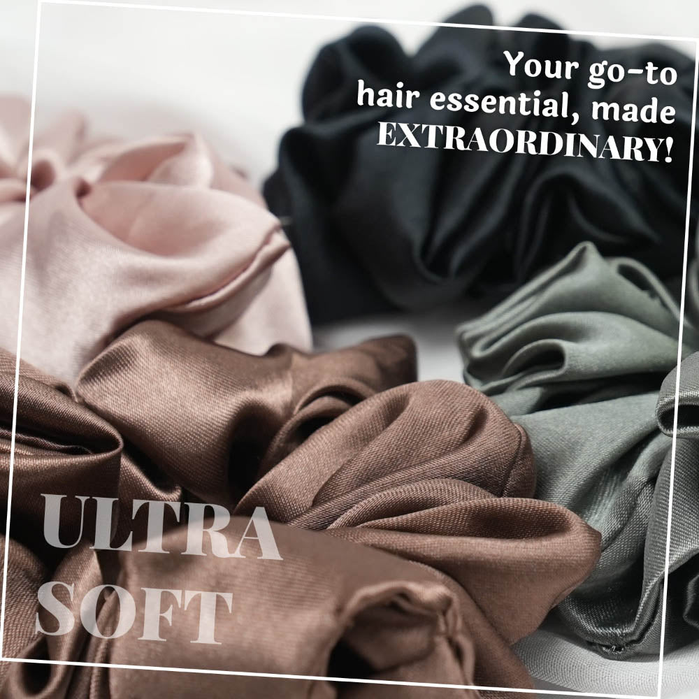 Elásticos de cabelo em cetim de seda pastel - Conjunto de 6