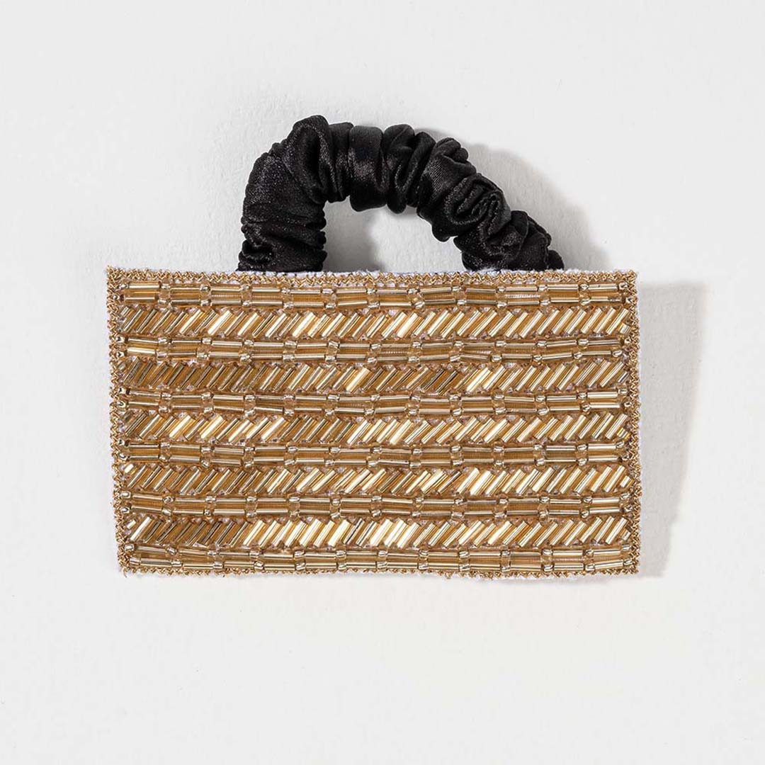 Embellished Ponytail Holder - Gold