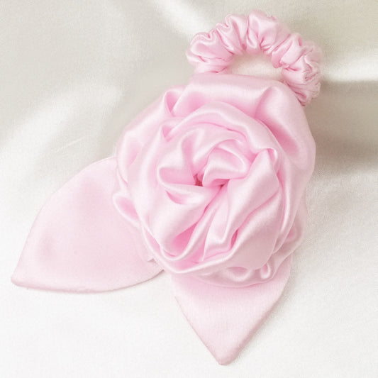 Floral Ponytail Holder - Light Pink