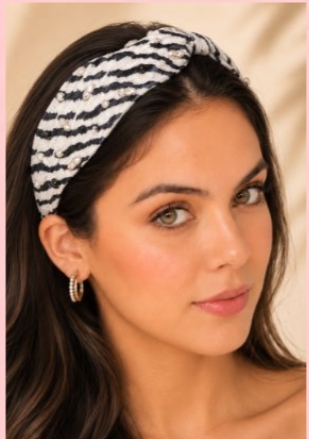 Zebra Print Crystal Headband