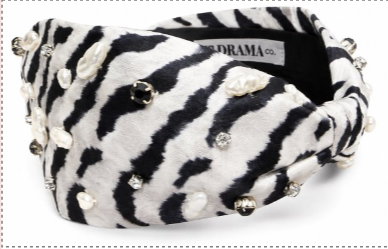 Zebra Print Crystal Headband